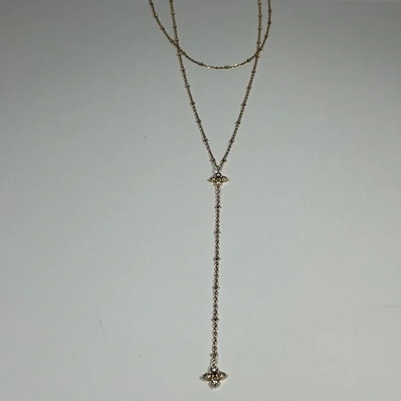 Dainty Delicate LayereClover Collarbone Lariat Style Hypoallergenic Necklace - Picture 7 of 13